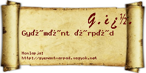 Gyémánt Árpád névjegykártya