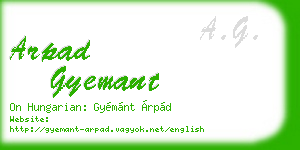 arpad gyemant business card